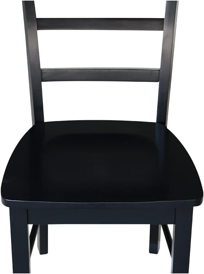 International Concepts Pair of Madrid LadderBack Chairs, Black