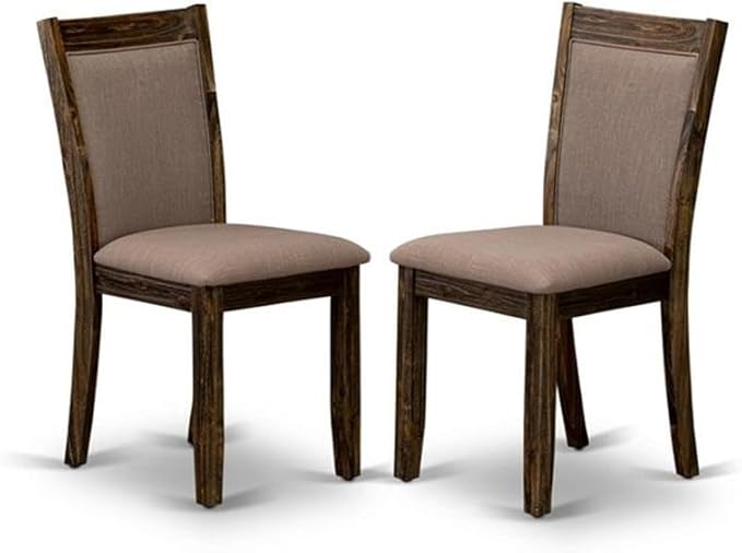 East West Furniture X797MZ748-5 5 Piece Kitchen Table Set for 4 Includes a Rectangle Dining Room Table with X-Legs and 4 Coffee Linen Fabric Parson Dining Chairs, 40x72 Inch, Multi-Color