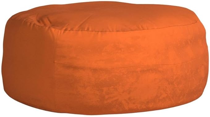 Chill Sack Bean Bag Chair - 5' Giant Memory Foam Lounge Chair with Soft Microfiber Cover – Cozy Furniture for Living Room, Dorm, & Kids' Rooms – Comfortable 5 Ft, Microsuede Lounge Sofa, Orange