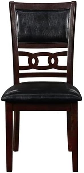New Classic Furniture Gia 5-Piece Round Dining Set with 1 Dining Table and 4 Chairs, 47-Inch, Ebony