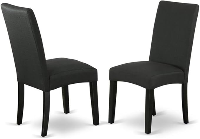 East West Furniture X696DR124-7 7 Piece Dining Set Consist of a Rectangle Dining Room Table with X-Legs and 6 Black Color Linen Fabric Upholstered Chairs, 36x60 Inch, Multi-Color
