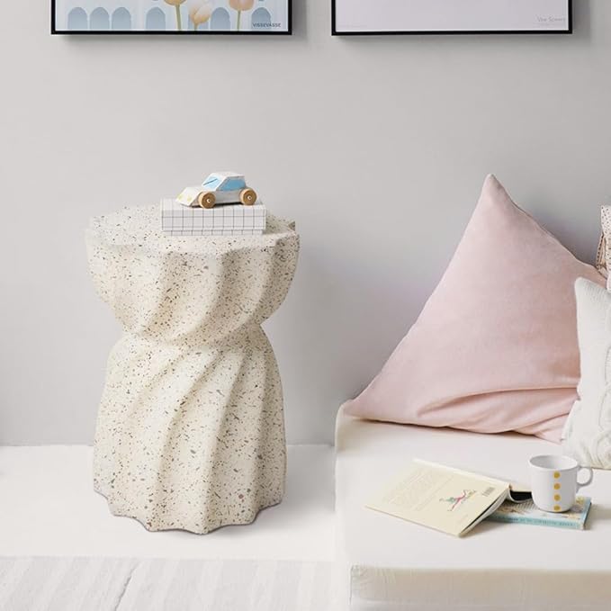 Side Table Pub Bar Round Table Modern Sofa Side End Table Coffee Tray Side Desk for Couch Living Room Bedroom Slate Table