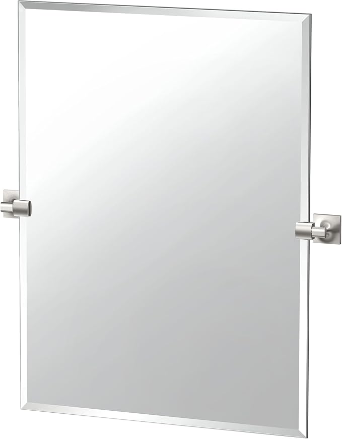 Gatco 5599S Waterline Frameless Rectangle Mirror, 31.5 Inch, Satin Nickel