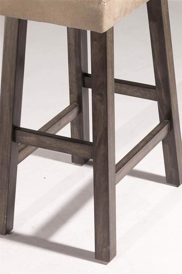 Hillsdale Furniture Saddle Backless, Rustic Gray Bar Stool