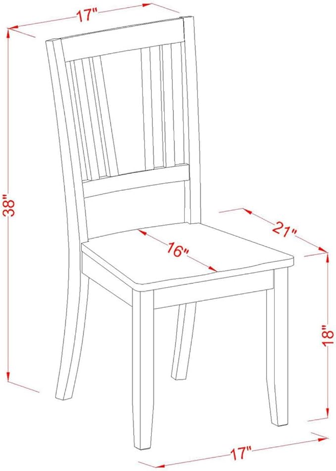 East West Furniture HLDU5-MAH-W 5 Piece Dining Set Includes a Round Dining Room Table with Pedestal and 4 Kitchen Chairs, 42x42 Inch, Mahogany