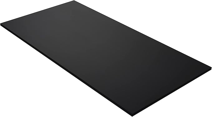 Kaboon Black Table Top 23.62" D x 59.1" W, Solid One-Piece Desktop, Universal Wood Countertop, Reversible Laminate Top, Double Desks, L-Desk DIY, for Home and Commercial