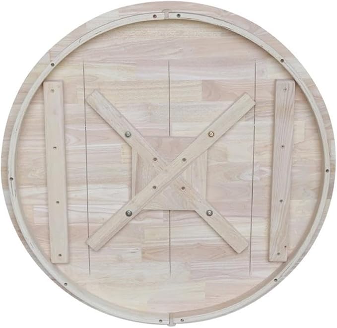 IC International Concepts, 36" Round Top Pedestal Dining Table, 29.9" High, Solid Real Wood, Sturdy Parawood, DIY, Paint/Stain Ready, Unfinished