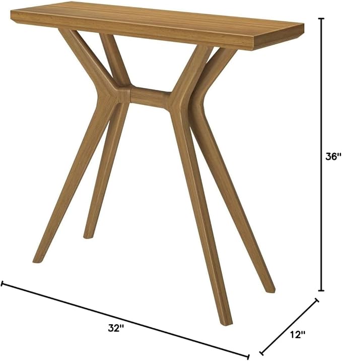 Plank+Beam Verso Console Table, 36 Inch Solid Wood Modern Sofa Table, Narrow Entryway Table for Hallway, Behind The Couch, Living Room, Foyer, Pecan