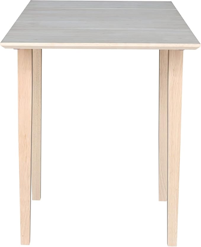 Solid Wood Small Drop Leaf Dining Table in Sturdy Parawood, Dual Drop Leaf Table with 9" Drop Leaf on Each Side, 36"W x 22"D x 29"H, Floor to Apron 26.5 Inches, Easy Assembly, Unfinished