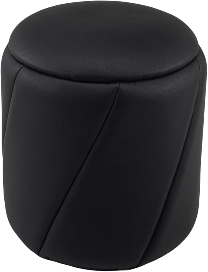 Get Set Style Modern Round Ottoman with Soft Padded Seat, Multifunctional Vanity Chairs for Makeup, Upholstered Footrest Stool Ottoman Foot Stool for Living Room, Bedroom