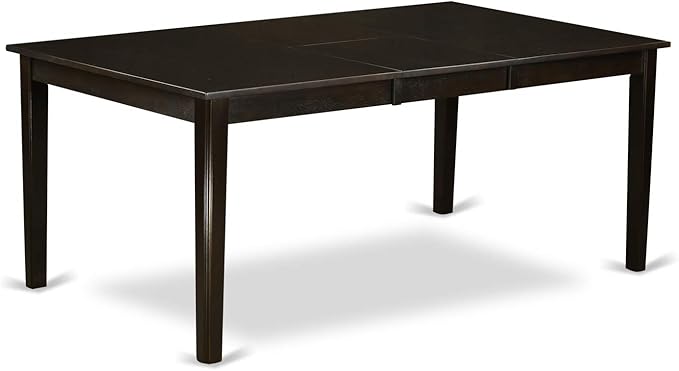East West Furniture HEDR5-CAP-03 5 Piece Dining Room Furniture Set Includes a Rectangle Dining Table with Pedestal and 4 Brown Linen Fabric Parsons Chairs, 42x72 Inch, Cappuccino