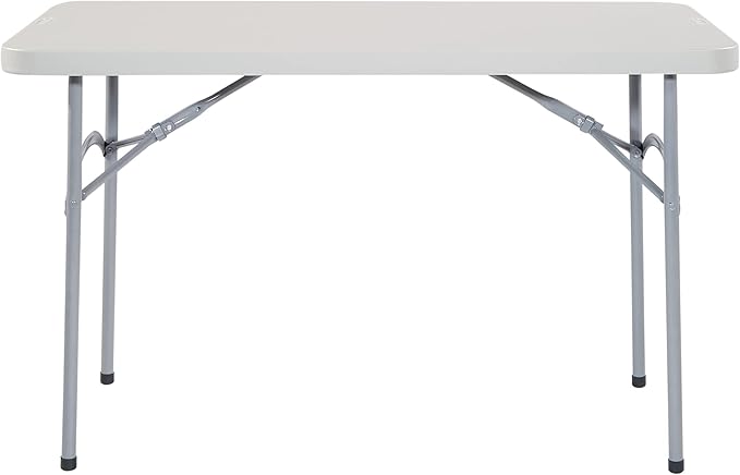 Office Star Resin Multipurpose Rectangle Folding Table for Indoor or Outdoor Use, 4 Feet x 2 Feet