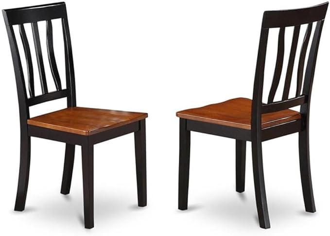 East West Furniture QUAN7-BCH-W 7 Piece Dining Table Set Consist of a Rectangle Wooden Table with Butterfly Leaf and 6 Dining Room Chairs, 40x78 Inch, Black & Cherry
