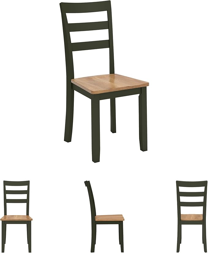 Signature Design by Ashley Gesthaven Modern Indoor Armless Dining Chair, Set of 2, Green & Light Brown
