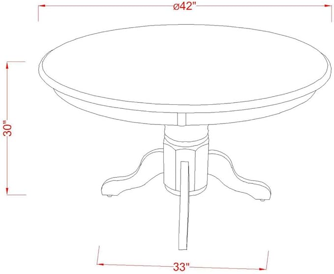 East West Furniture SHCL5-BLK-C 5 Piece Dinette Set for 4 Includes a Round Kitchen Table with Pedestal and 4 Linen Fabric Kitchen Dining Chairs, 42x42 Inch, Black