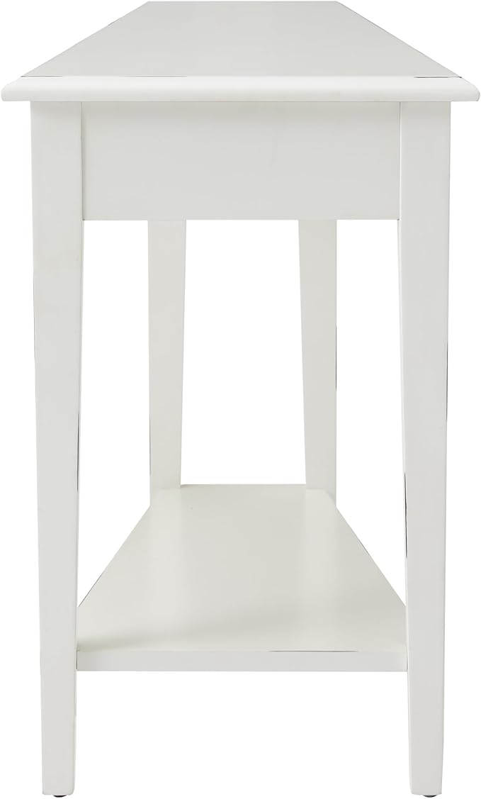 Leick Home Haven Ridge Wedge End Table, Tapered Side Table, Farmhouse White, 214395