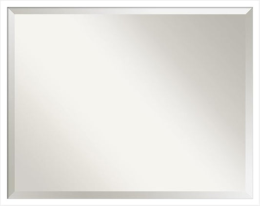 Amanti Art White Bathroom Mirror for Over Sink, 24x30 Svelte White Rectangle Vanity Mirror, Large Modern Contemporary Wood Frame, Hangs Horizonally and Vertically, Bathroom Wall Decor, Beveled Edge
