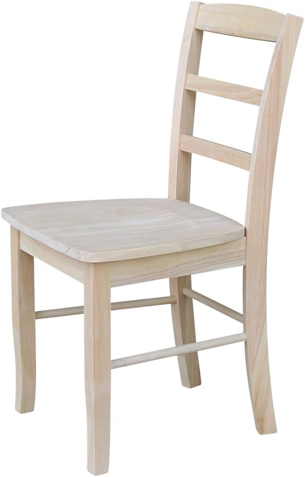 Set of Two Madrid Ladderback Dining Chairs, Unfinished