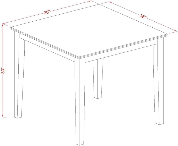 East West Furniture OXEN5-LWH-06 5 Piece Modern Dining Table Set Includes a Square Wooden Table and 4 Dark Shitake Linen Fabric Upholstered Parson Chairs, 36x36 Inch, Linen White