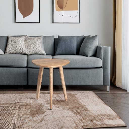 MH London Side Table - Wandsworth Wooden End Table - Exclusively Designed Hand Crafted Small Tables - Contemporary Triangle End Table for Living Room, Bedroom Bedside Tables and Office, Natural