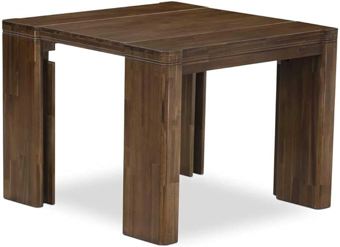 X07FO-BC8-18 - 10 Pieces Modern Dining Set contains an Extendable Rectangle Kitchen Table, 1 Coffee Table, 7 Dining Chairs and 1 Modern Bench, 39x120 Inch, Antique Walnut