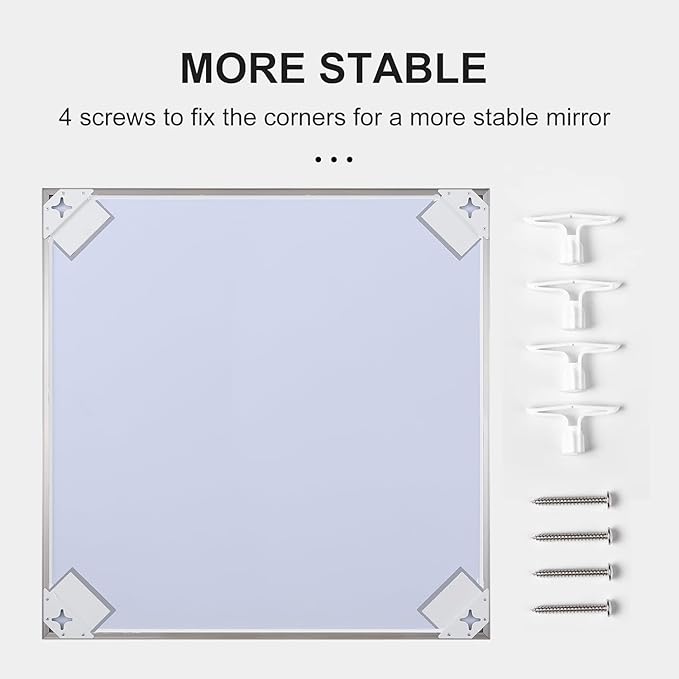 24x30 Inch Silver Bathroom Mirror - Copper-Free Mirror, Aluminum Alloy Frame Vanity Rectangle Wall Mounted Modern Mirror for Bedroom/Living Room/Porch Horizontal or Vertical
