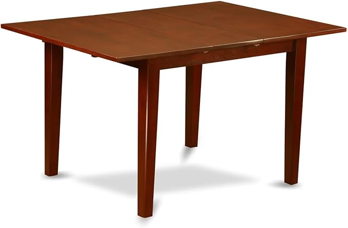 East West Furniture PSNO7-MAH-W 7 Piece Dining Table Set Consist of a Rectangle Dining Room Table with Butterfly Leaf and 6 Wooden Seat Chairs, 32x60 Inch, Mahogany