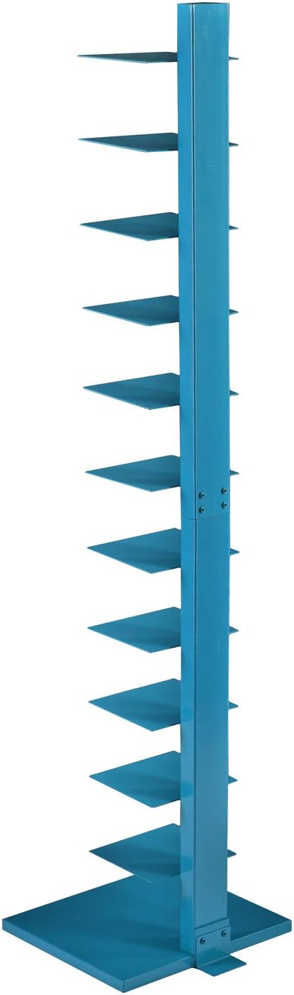 SEI Furniture,12 shelves Metal Spine Book Tower, Blue