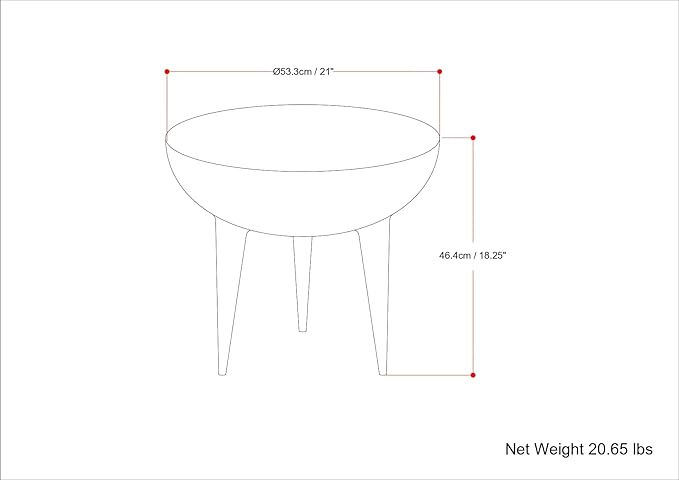 SIMPLIHOME Otto Cast Aluminum Side Table in Graphite, 21-inch Round, Rust-Resistant Metal Accent Table for Living Room, Bedroom, Fully Assembled
