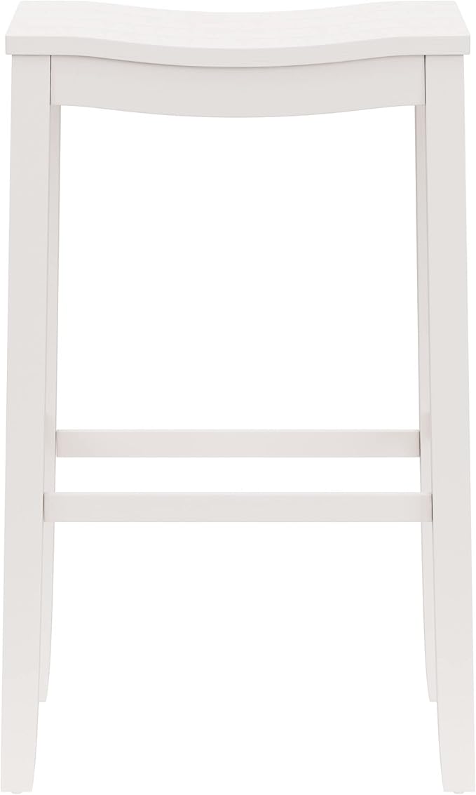 Hillsdale Furniture Fiddler Backless Saddle Bar Stool, White
