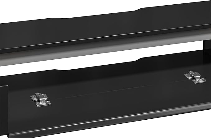 Fully-Assembled Floating TV Stand with Drawers, 70IN High Gloss Wall Mounted Entertainment Center, Modern Media Console with Storage, Under TV Shelf for Bedroom Living Room Black