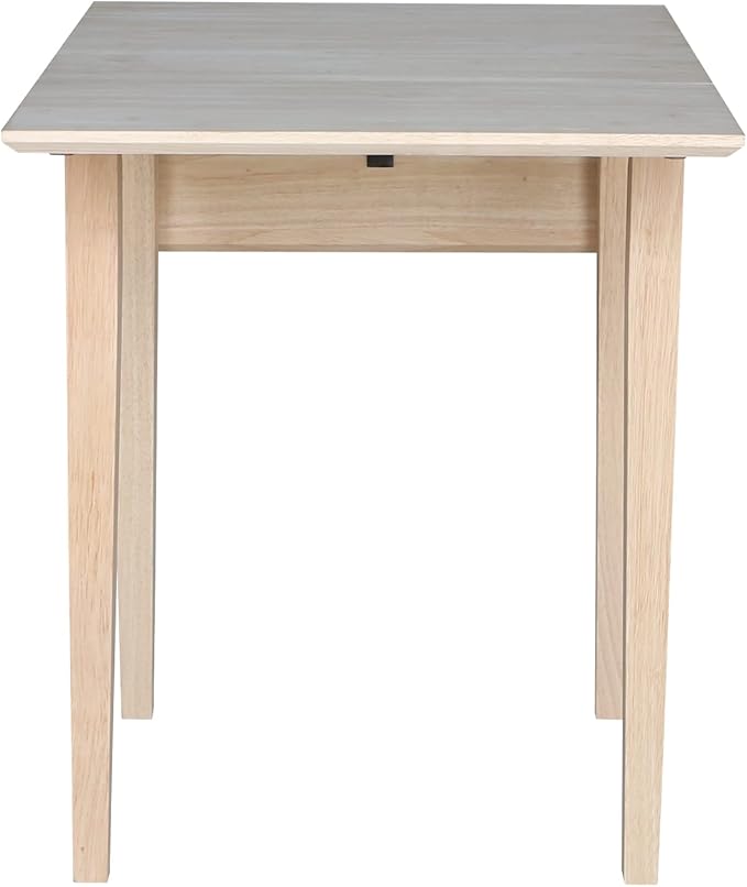 Solid Wood Small Drop Leaf Dining Table in Sturdy Parawood, Dual Drop Leaf Table with 9" Drop Leaf on Each Side, 36"W x 22"D x 29"H, Floor to Apron 26.5 Inches, Easy Assembly, Unfinished