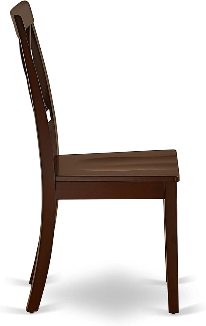 East West Furniture NDBO5-MAH-W 5 Piece Dining Room Furniture Set Includes a Rectangle Dining Table with Dropleaf and 4 Wood Seat Chairs, 30x48 Inch, Mahogany