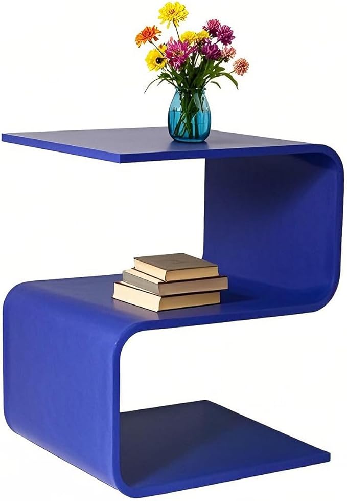 Acrylic Side Table,17.7" H S-Shaped end Table for Living Room,Clear Nightstand,Bedside Table for Bedroom,Used for The Bathroom Storage Table