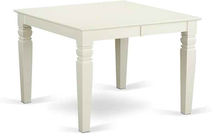 East West Furniture WEIP5-WHI-C 5 Piece Dining Room Table Set Includes a Rectangle Kitchen Table with Butterfly Leaf and 4 Linen Fabric Upholstered Dining Chairs, 42x60 Inch, Linen White
