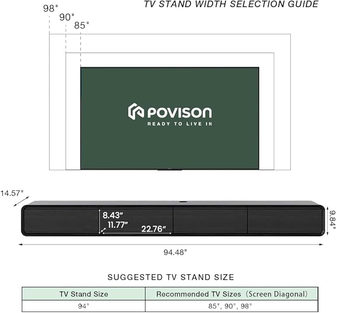 Minimalist Floating TV Stand with LED Lights, Modern Wall-Mounted Media Console with 4 Flip-Down Cabinet Doors for 85 Inch TV, Fully-Assembled, Black Oak, 94"