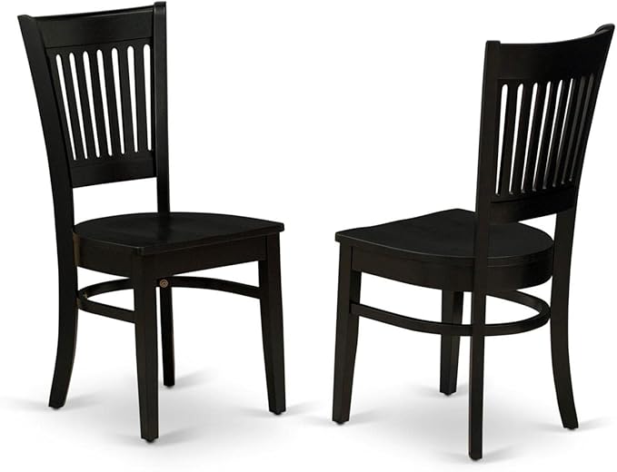 East West Furniture DLVA3-BLK-W 3 Piece Dinette Set for Small Spaces Contains a Round Dining Table with Dropleaf and 2 Dining Chairs, 42x42 Inch, Black
