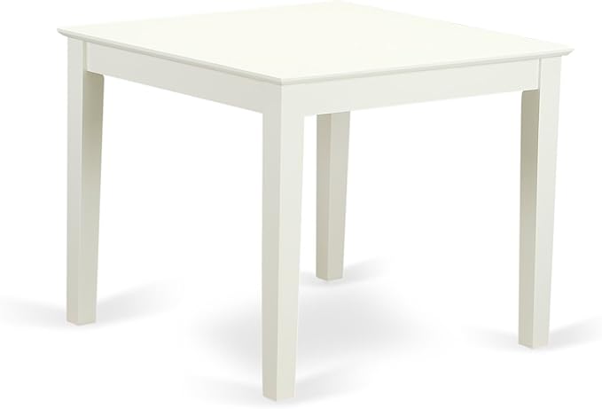 East West Furniture OXBR5-LWH-02 5 Piece Kitchen Table Set for 4 Includes a Square Dining Room Table and 4 Light Beige Linen Fabric Upholstered Parson Chairs, 36x36 Inch, Linen White
