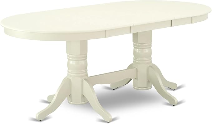 East West Furniture VAAS5-LWH-41 5 Piece Dining Table Set consists A Modern Dinner Table and 4 Platinum Gray Polyester Fabric Mid-Century Chairs with Stylish Back- Linen White Finish