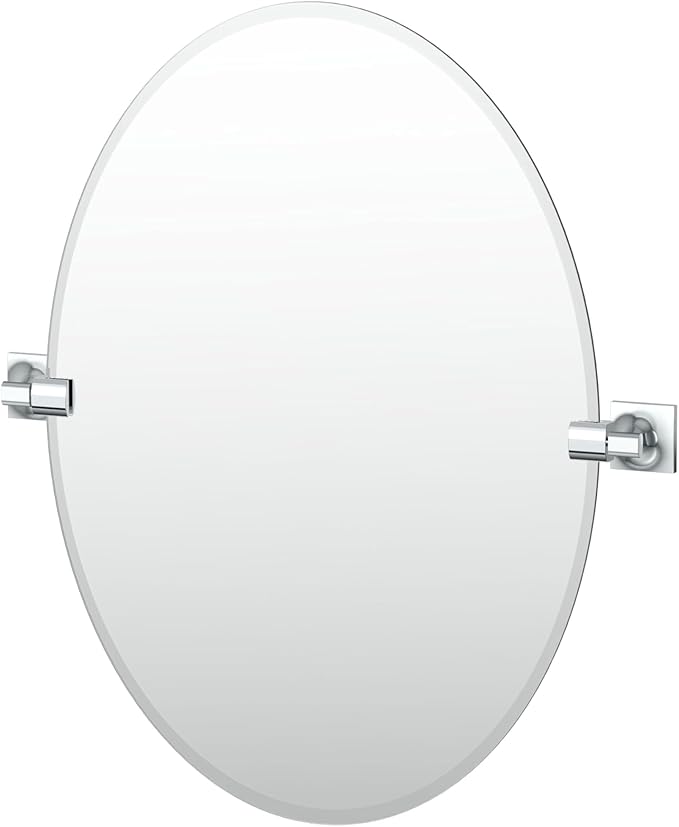 Gatco 5589 Waterline Frameless Oval Mirror, 26.5 Inch, Chrome