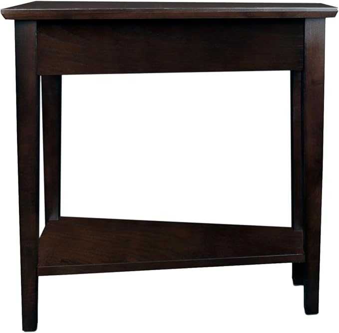 Leick Home Teegan Solid Wood Recliner Wedge End Side Table with Shelf, Chocolate Oak Brown, Perfect for Living Rooms, Bedrooms, and Small Spaces, 10074-CH