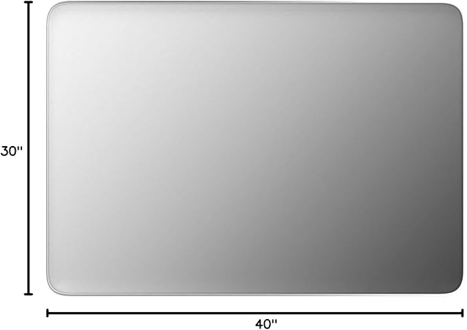 TokeShimi 40 x 30 Inch Brushed Silver Bathroom Mirror for Wall Brushed Brass Metal Rounded Corner Rectangle Mirror Metal Frame Deep Set Design Hangs Horizontal Or Vertical