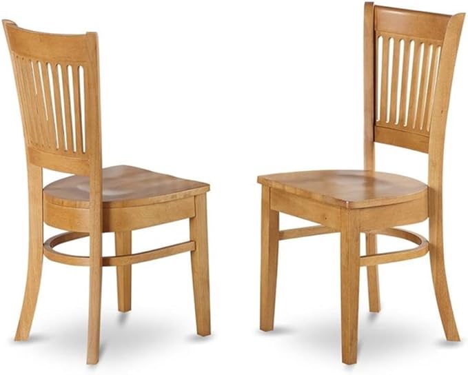East West Furniture ANVA3-OAK-W 3 Piece Dining Table Set for Small Spaces Contains a Round Kitchen Table with Pedestal and 2 Dining Room Chairs, 36x36 Inch, Oak