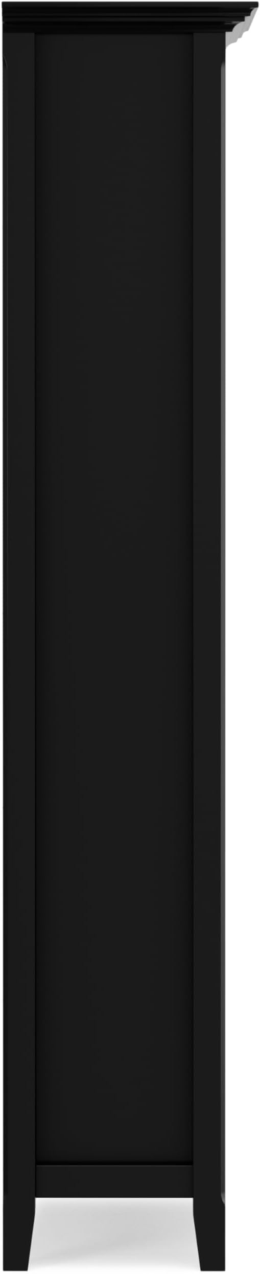 SIMPLIHOME Amherst Bookcase - 70 inch Tall 5-Shelf Solid Wood Bookshelf in Black, Transitional Storage for Living Room, Study Room or Office with Adjustable Shelves and Tapered Legs