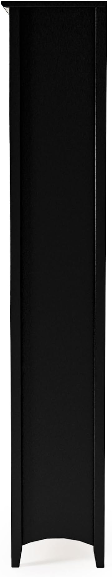 Camaflexi Shaker Style 6 Shelf Bookcase/Solid Wood / 72 inch Tall/Adjustable Shelving/Closed Back/Display Bookshelf for Living Room, Bedroom, Home and Office, Black