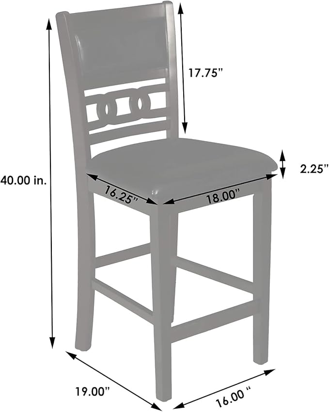 New Classic Furniture Gia 5-Piece Round Counter Height Set with 1 Dining Table and 4 Chairs, 42", Brown