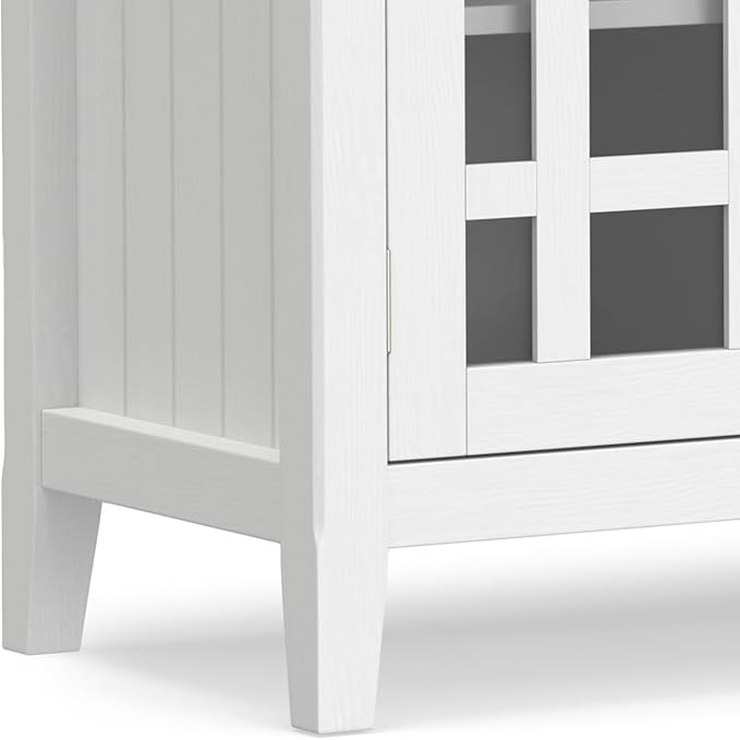 SIMPLIHOME Bedford SOLID WOOD 53 inch Wide Transitional TV Media Stand in White For TVs up to 60 inches for the Living Room and Entertainment Center