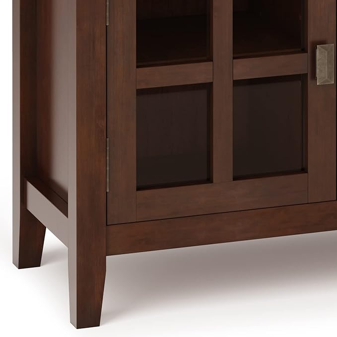 SIMPLIHOME Artisan SOLID WOOD 48 Inch Wide Contemporary TV Media Stand in Russet Brown for TVs up to 55 Inches, For the Living Room and Entertainment Center