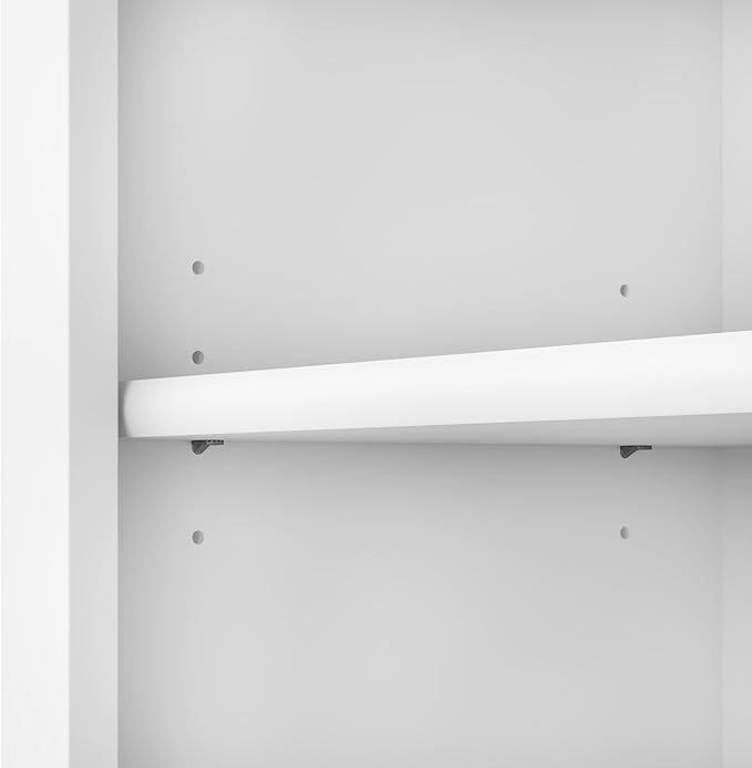 Bush Furniture Somerset 5 Shelf Bookcase in White, Tall Bookshelf, Large Book Shelf for Living Room, Home Office, or Entryway