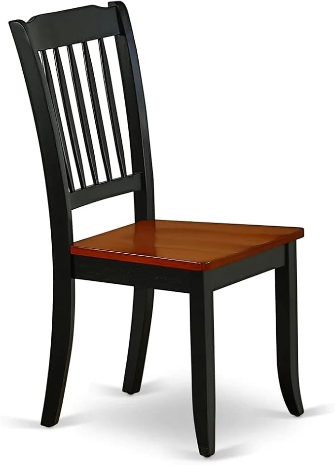 East West Furniture MZDA5-BCH-W 5 Piece Dining Room Furniture Set Includes a Rectangle Kitchen Table with Dropleaf and 4 Dining Chairs, 36x54 Inch, Black & Cherry